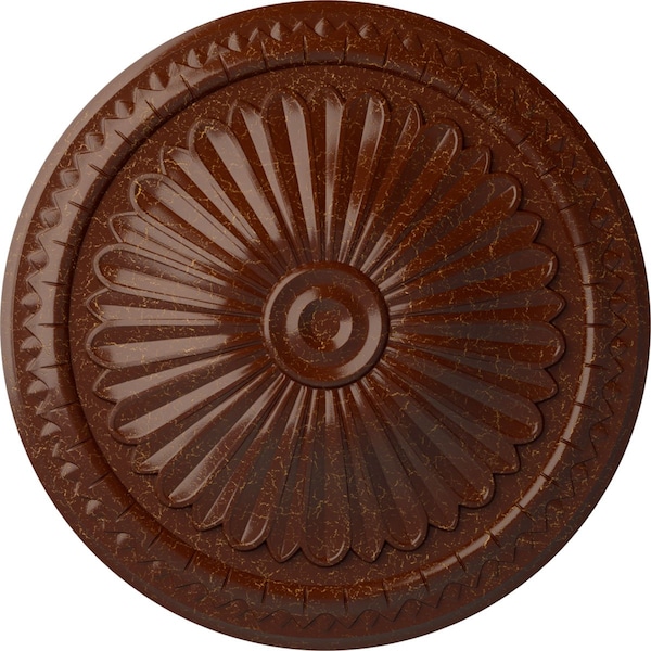 Ekena Millwork Alexa Ceiling Medallion (Fits Canopies up to 3"), 15"OD x 1 3/4"P, Burnished Mahogany Crackle CM14AXBMC - main